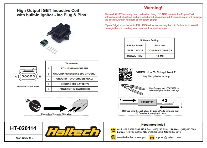 Haltech High Output IGN-1A Inductive Coil w/Built-In Ignitor (Set of 4) - Image 2 of 2