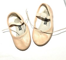 BALERA B40 Child Dancewear Full Sole Ballet Slippers Pink Elastic Ties Sz 10.5CM