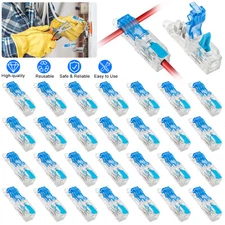 30Pcs T-Tap Wire Connectors No Stripping Quick Splicing 16-14AWG in 20-14AWG out