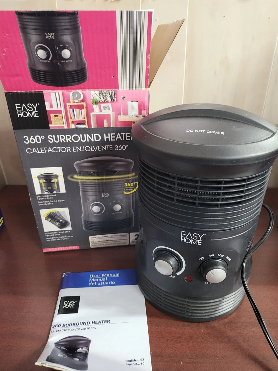 Easy Home 360° Surround Heater 120V 12.5Amops 60Hz 8u0026#034;Dia 11u0026#034;H 2  Heat Settings * | eBay
