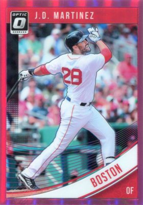 2018 OPTIC PRIZMS PINK J.D. MARTINEZ BOSTON RED SOX PRIZM PARALLELS - Y3604
