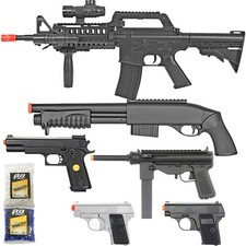 BBTac Airsoft Gun Package Black Squad Loadout Air Soft Rifle Shotgun Pistols