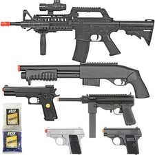 BBTac Airsoft Gun Package Black Squad Loadout Air Soft Rifle Shotgun Pistols
