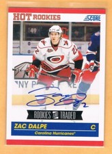 2010-11 Score Rookies and Traded Zac Dalpe Auto Rookie #595 Hurricanes