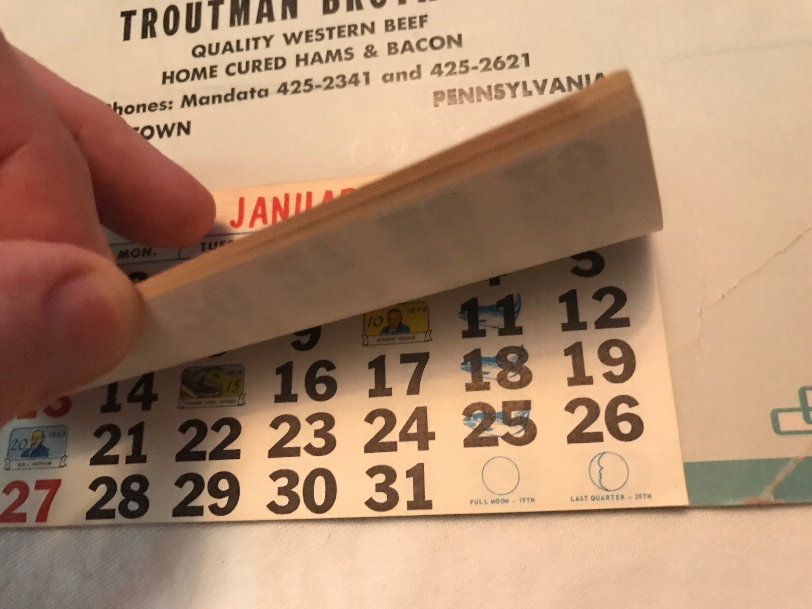 1967 Troutman Brothers Meats Vintage Calendar, Klingerstown, Pa. eBay