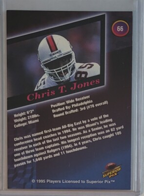 1995 Superior Pix Draft #66 Chris T. Jones Miami Hurricanes