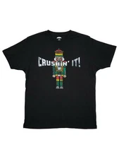 Mens Black Crushin It Nutcracker Christmas Tee Short Sleeve T-Shirt