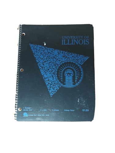 3 Vintage Ampad University Of Illinois Sprial Notebook Back To School 70 hojas - Imagen 4 de 7