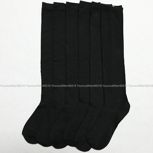 4-6 6-8 9-11 Girls Women Knee High School Uniform Socks Lot Plain Junior Winter - Picture 4 of 6