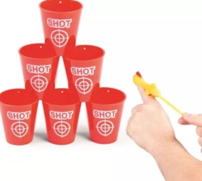 Desktop Chicken Flickin Includes 1 Chicken's and 6 Stackable Cups Novelty Games 
