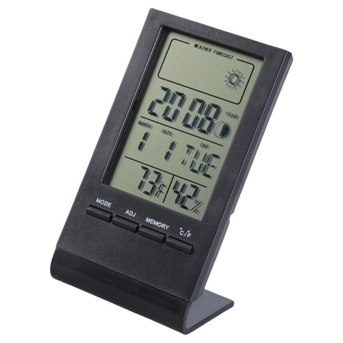 Desktop Digital Display Temperature Humidity Gauge with Alarm Clock for Home - Picture 6 of 10