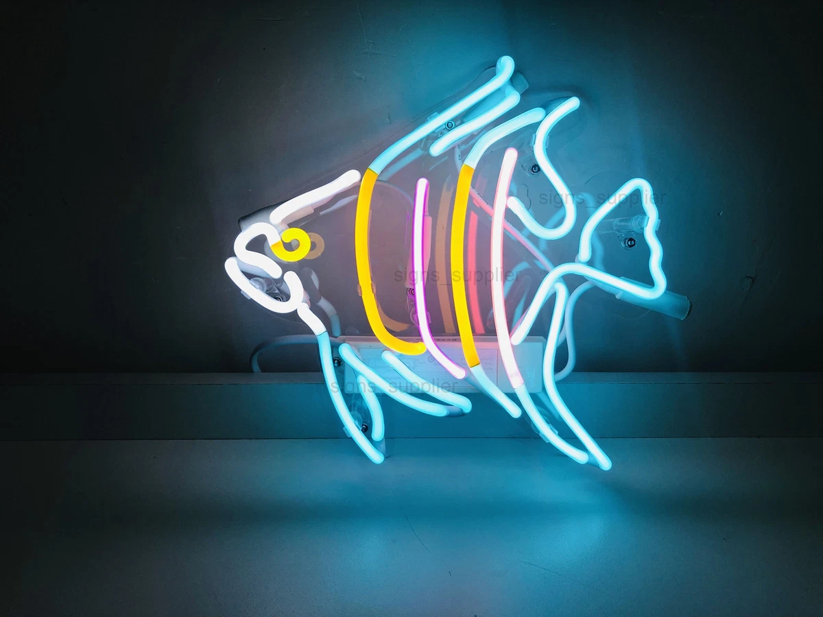 Tropical Fish Real Glass Neon Sign Light Handmade Gift Wall Hanging Artwork  14