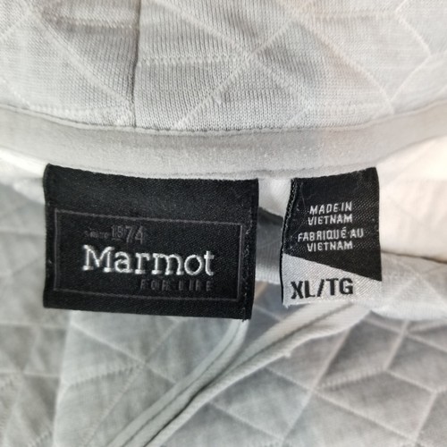 Marmot Sweatshirt Women XL Gray Annie Quilted Funnel Neck Thumb Holes Mid Layer - Picture 3 of 8