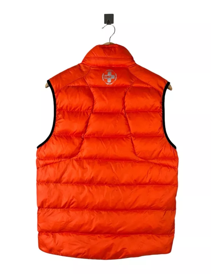 Mens RLX POLO RALPH LAUREN Puffer Gilet Vest Orange Size M - Image 2 of 4