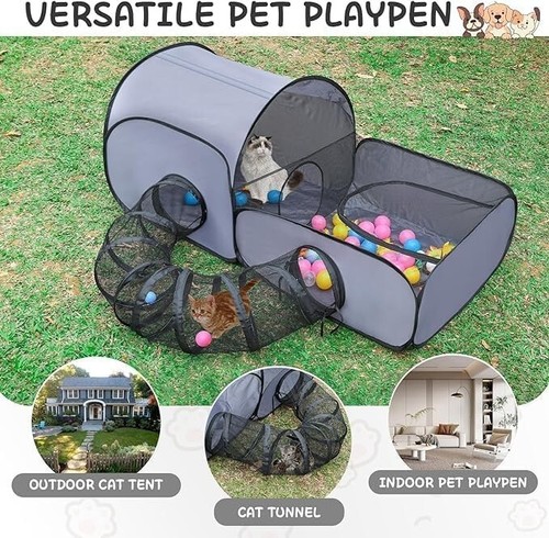 Cat Enclosure,Extra Large Triple Outdoor Cat Tent - Picture 4 of 6