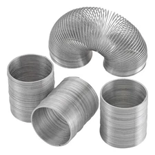 Playbees Metal  2" Coil Spring Walking Toys - 4-Pack Slinky Set - Classroom Game