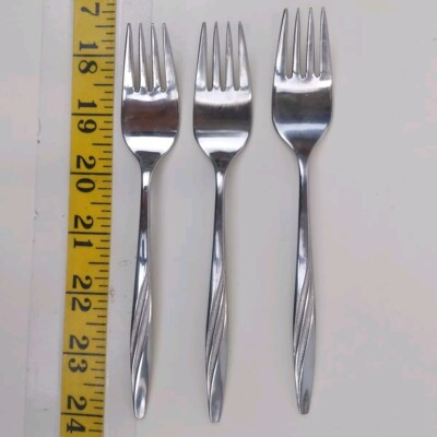 #ad American Stainless USA Flatware Forks Set of 3 Swirl Pattern Silverware Utensils $8.34