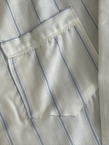 Vintage Sanger Harris Women’s M Pajamas 2 Piece Lounge Set Ivory Blue Stripe NEW - Picture 21 of 24