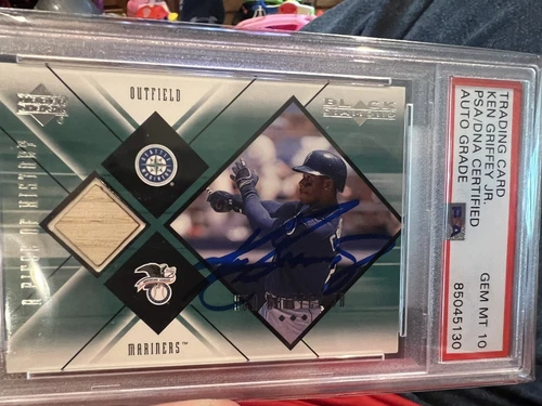 Ken Griffey Jr. Signed Upper Deck Piece Of History Black Diamond PSA Gem MT 10 