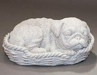 Unpainted Pug Sleeping Dog Memorial Figurine Pet Funeral Keepsake Sympathy Gifts