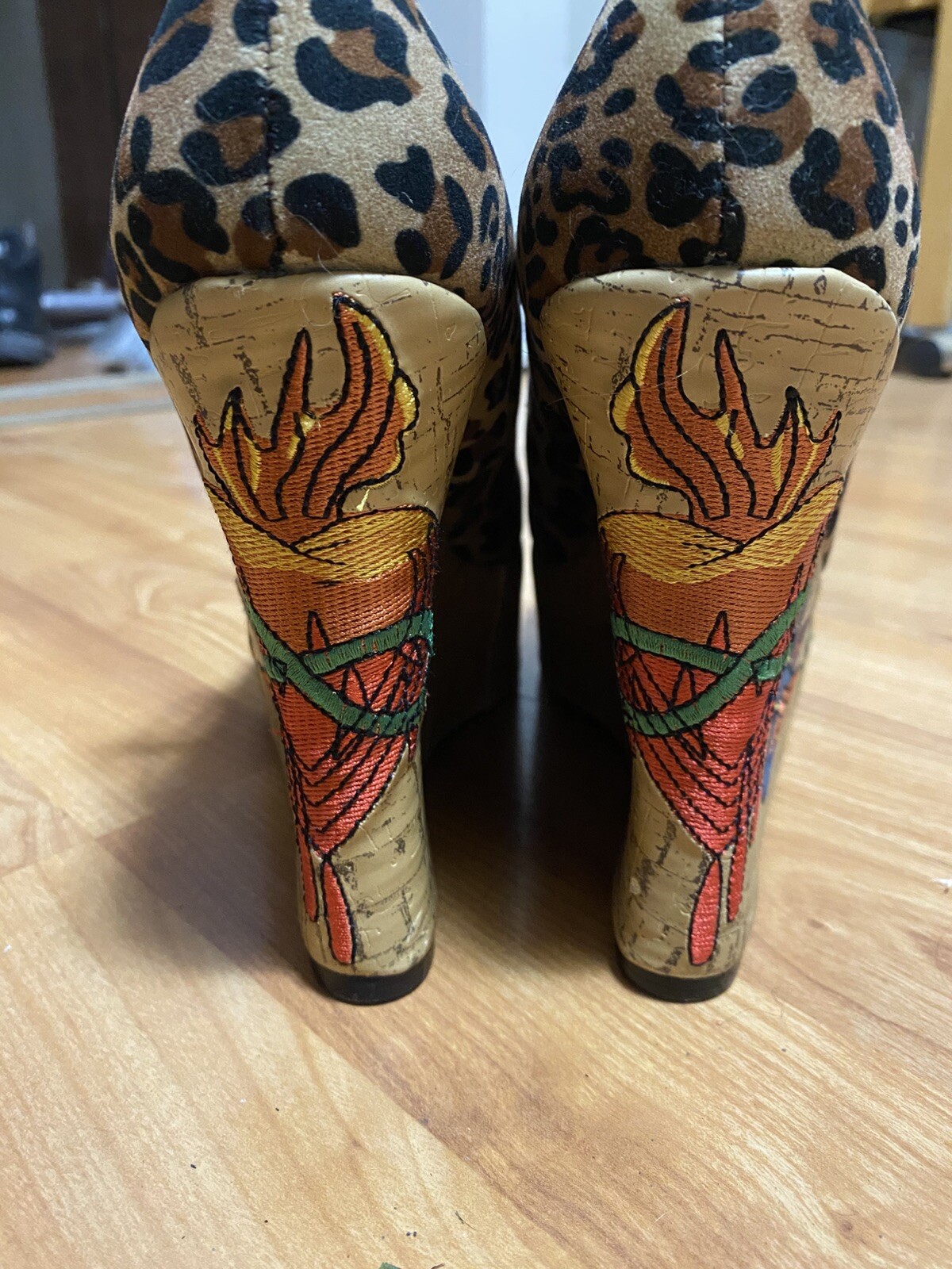 Penthouse Women’s Kat Von D Tattoo Embroidered Cork Platform image 2