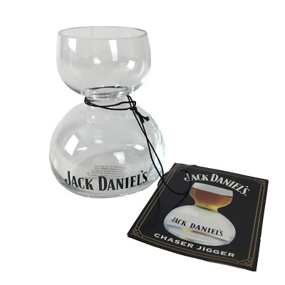 Jack Daniels Old No. 7 Double Bubble Shot Glass Chaser Jigger 2008 NEW With Tag