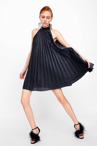 zara black and silver dress