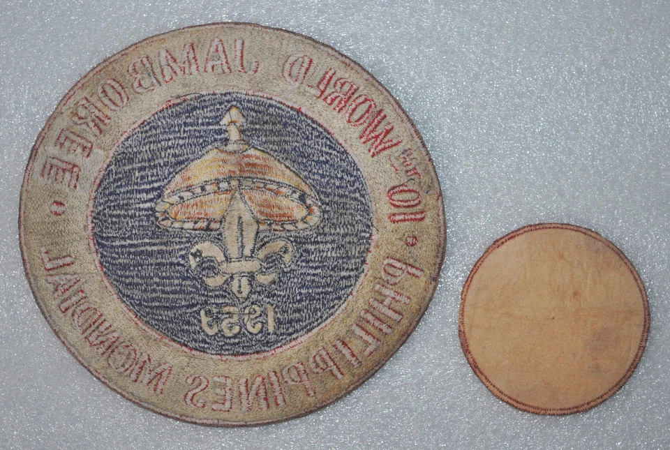 2 pcs 1959 10th World Jamboree Philippines Boy Scout ROUND EMBROIDERED Patches - Image 2 of 4