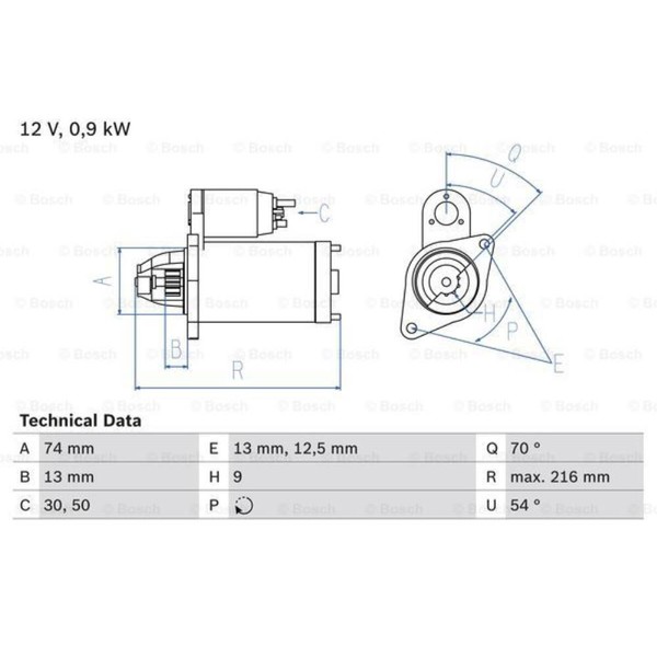 Bosch Anlasser Starter 0.9Kw FüR Mini Mini Cabriolet 0 986 018 830-image
