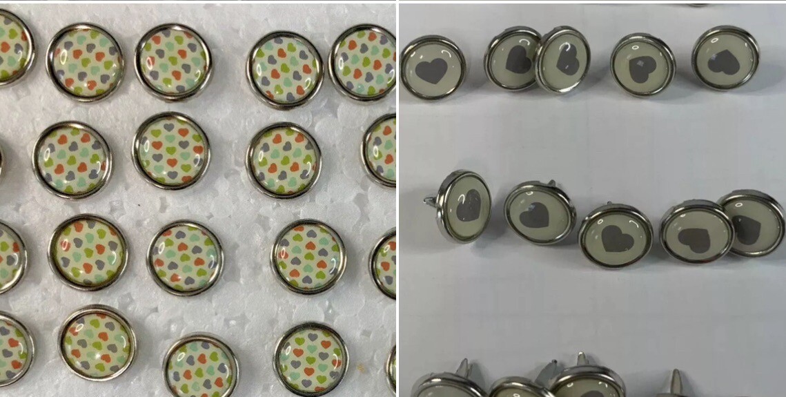 Scrapbooking Supplies lot of 40 pc Stampin Up BRADS Embellishments Hearts Circle