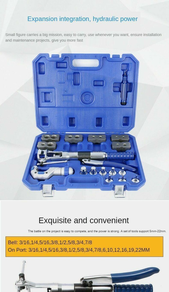 Universal 2 In 1 Hydraulic Tube Expander And Flaring Tool Kit WK-400 For 3/16 1/4 5/16 3/8 1/2 5 - Foto 8