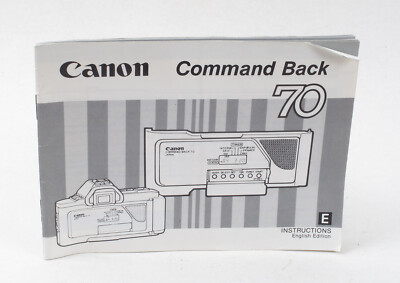 Original Canon Command Back 70 Camera Instruction Users Manual for T70