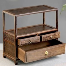 Espositore in legno di wengé scaffale scaffale armadio cassetto arte vaso bonsai