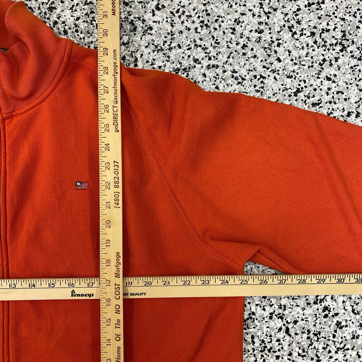 Vintage Polo Jeans Co Ralph Lauren Men's Orange Zip Mock Neck 2XT