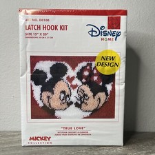 NOS Caron Disney Mickey Minnie "True Love" Latch Hook Kit Made In USA Sealed