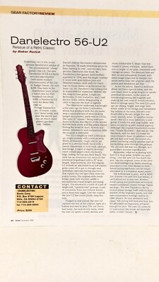DANELECTRO 56-U2 GUITAR REVIEW SPECS PAGE 1998 - PRINT AD   a5