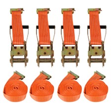 4 Pack E-track Polyester Ratchet Straps Heavy Duty 2 X 15 4400 Lbs Tie Down