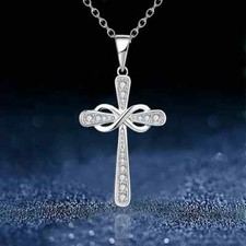 Cross  Infinity 8 Pendant Necklace For Girls, Birthday Gift