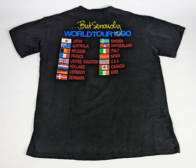 Vintage 1990 Phil Collins But Seriously World Tour Black T Shirt