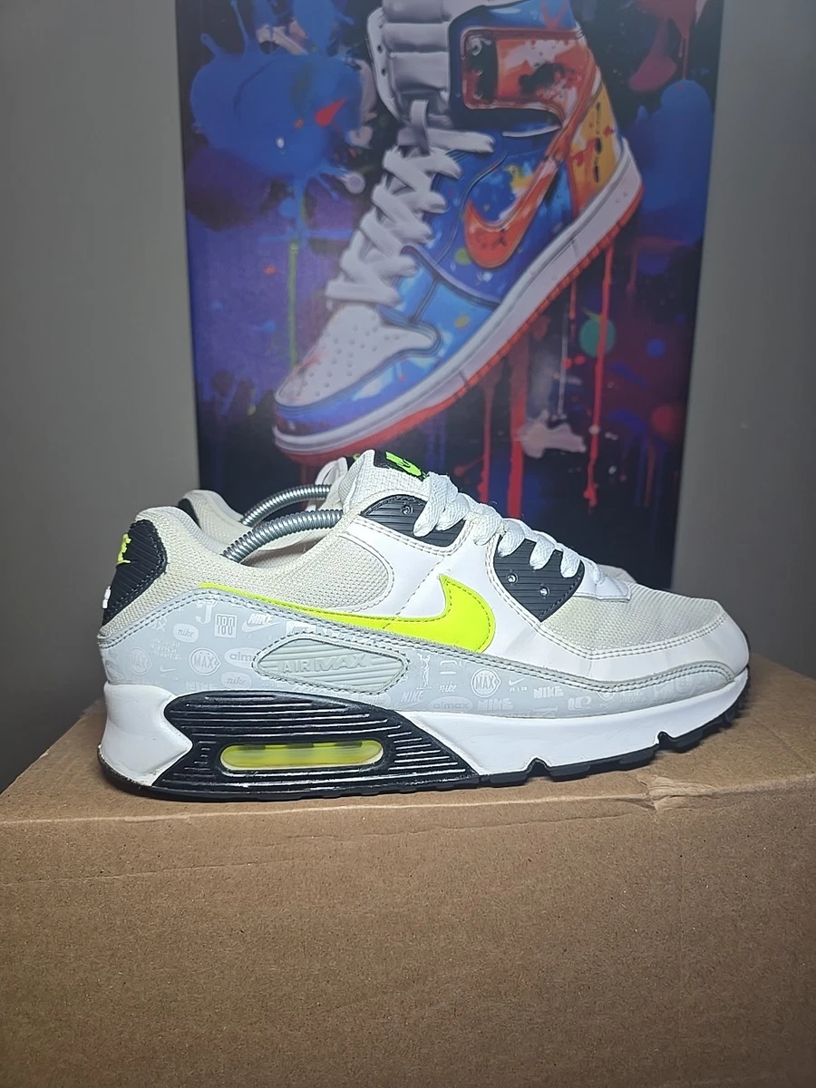 Nike Air Max 90 Reflective Logo - White Volt | eBay
