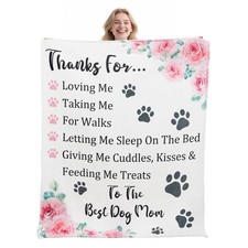Dog Mom Gifts Women Soft Warm Blanket Throw 50x60 Inch Christmas Mothers Day