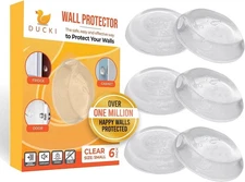 Ducki Door Stop Wall Protector | Self Adhesive Small - 1.5 (6 Pack), Clear 