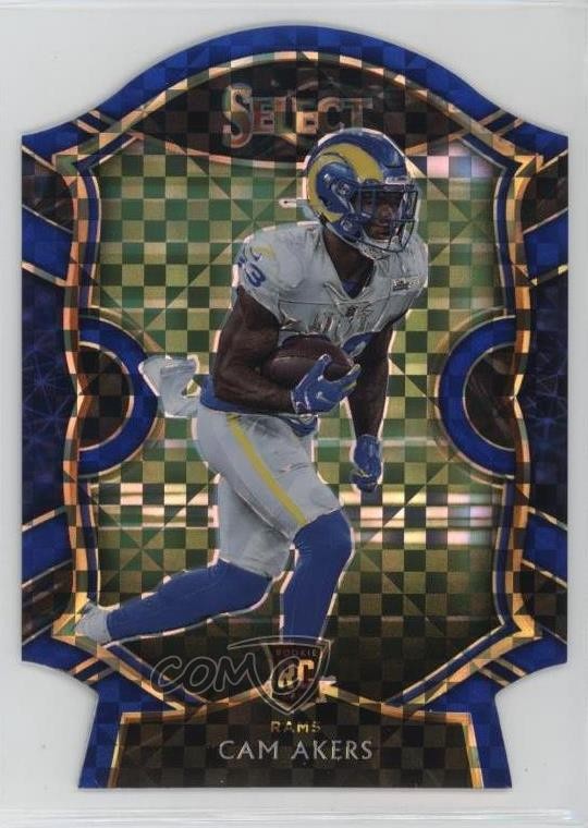 2020 Panini Select Concourse Blue Prizm Die-Cut Cam Akers #55 0g27