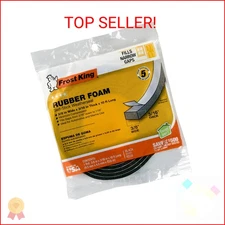 Frost King R338H Self-Stick Rubber Foam Weatherseal, 3/8"W, 3/16"T, Black|Blacks