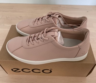 New ECCO Women Travel W Lance Leather Rose Dust Sneaker Shoes US 6-6.5 EU 37