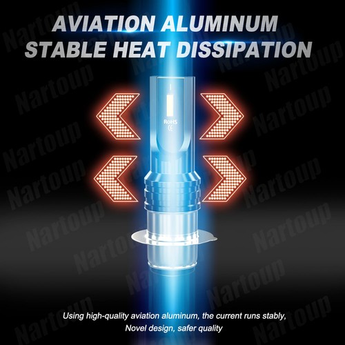 Ice Blue H6M LED Headlight Bulbs 8000K For Yamaha Rhino 660 2004-2007 - Foto 5 di 10