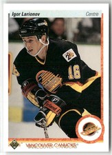 1990-91 UPPER DECK FRENCH #128 IGOR LARIONOV VANCOUVER CANUCKS RC
