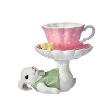 6.5" RESIN BUNNY WITH TEACUP Easter Decor NEW 2026