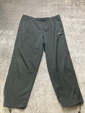 Vintage Nike Dri-Fit Track Pants Mens XL Black Swoosh Logo Adjustable Toggle Hem