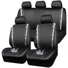 Car Pass Bling Diamond Car Seat Covers Full Setleather Car Seat Covers